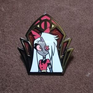 Enamel Character Pin - White Hair Pink Outfit